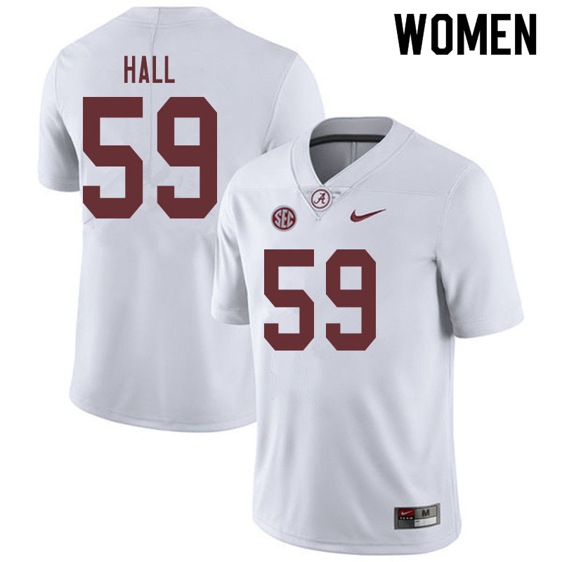 Alabama Crimson Tide Women's Jake Hall #59 White NCAA Nike Authentic Stitched 2019 College Football Jersey UF16Y24QG